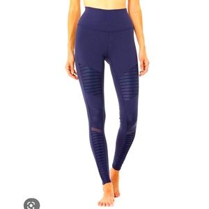 Alo Navy Moto Leggings